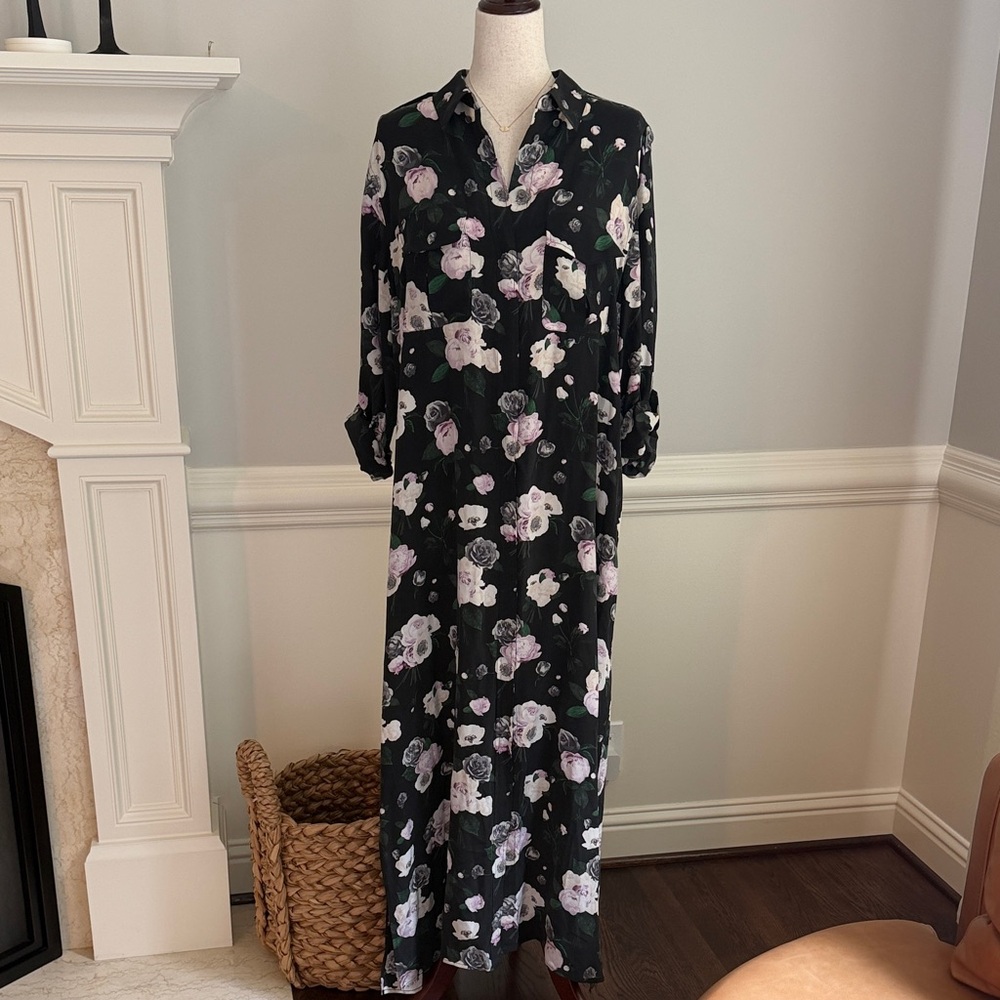 Equipment Floral Silk Maxi Dress